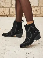 Resti Women's Velvet Ash cowboy boots - heeled