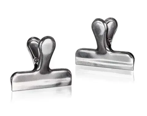 Súprava klipsov na vrecká (2 ks) Akcent, nerez%