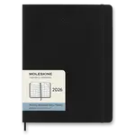 Diář Moleskine 2026 - měkké desky, XL, měsíční, černý
