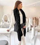 Gemre Black shawl with beads Yvonne