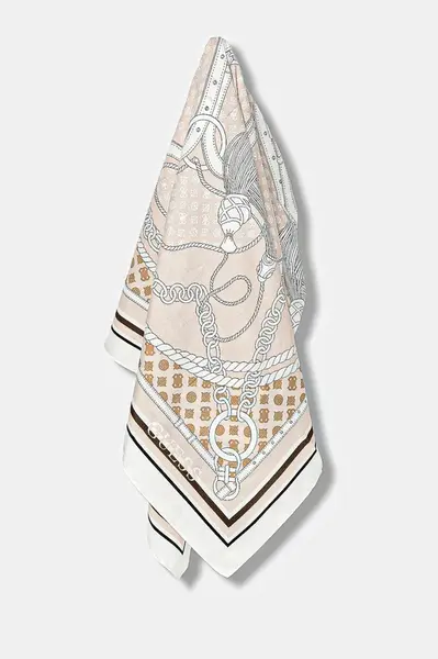 Šátek Guess PHOEBE dámský, béžová barva, AW5340 POL03