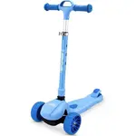 Spokey HOPI Detská skladacia trojkolka so svietiacimi kolieskami, svetlomodrá, veľkosť