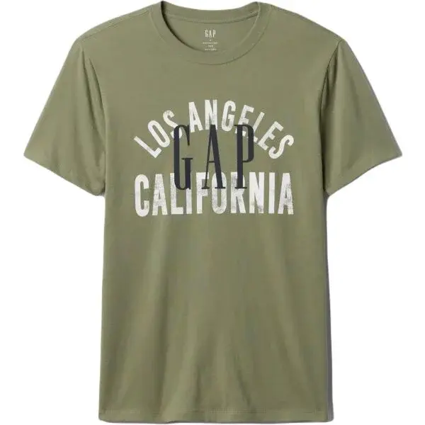 GAP V-CITY X CORP LOGO Pánske tričko, khaki, veľkosť