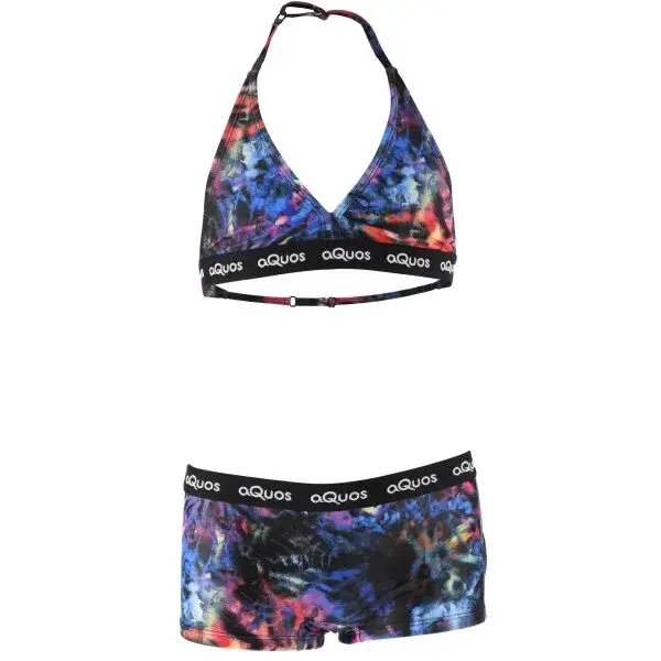 AQUOS KESTREL Dievčenské športové dvojdielne plavky, mix, veľkosť 116-122