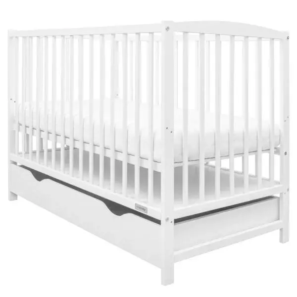 NEW BABY LILLY Detská postieľka so zásuvkou, biela, veľkosť