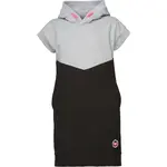 Lewro AIZAN Dievčenské krátke šaty s kapucňou, sivá, veľkosť 116-122