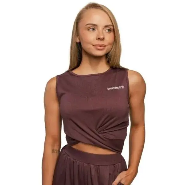 GymBeam BREEZE DOVE Dámsky top, hnedá, veľkosť