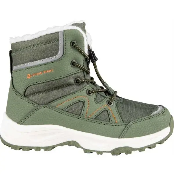ALPINE PRO CANMORO Detská zimná obuv, zelená, veľkosť