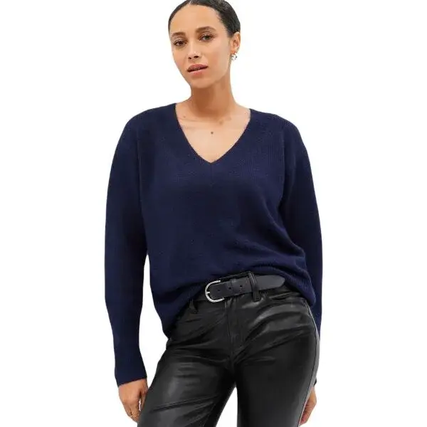 GAP V-FOREVERCOZY Dámsky sveter, tmavo modrá, veľkosť