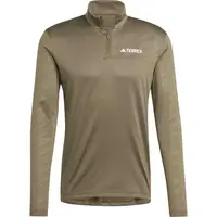 adidas TERREY MULTI HALF-ZIP Pánske tričko, khaki, veľkosť XXL
