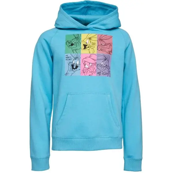 LOONEY TUNES BUGSY HOODIE Dievčenská mikina, svetlomodrá, veľkosť 140-146