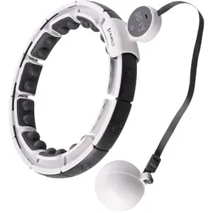 HMS HHM16 Masážna hula hop obruč so závažím, magnetmi a počítadlom, biela, veľkosť