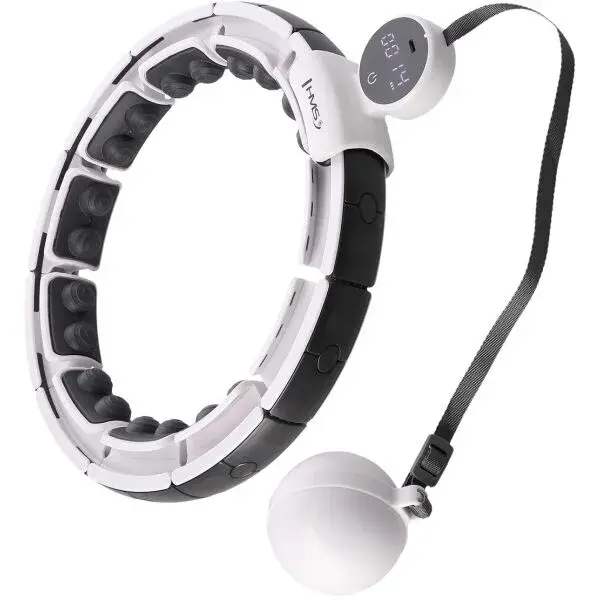 HMS HHM16 Masážna hula hop obruč so závažím, magnetmi a počítadlom, biela, veľkosť