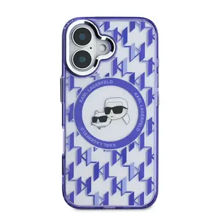 Zadní kryt Karl Lagerfeld IML Monogram K&CH Heads MagSafe pro Apple iPhone 16, fialová