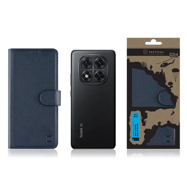 Flipové pouzdro Tactical Field Notes pro Xiaomi Redmi Note 14 Pro 5G, modrá