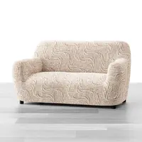 Bielastické potahy BRILLANTE béžové dvojkřeslo (š. 120 - 160 cm)