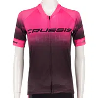 Dámský cyklistický dres s krátkým rukávem Crussis CSW-057 černo-růžová L