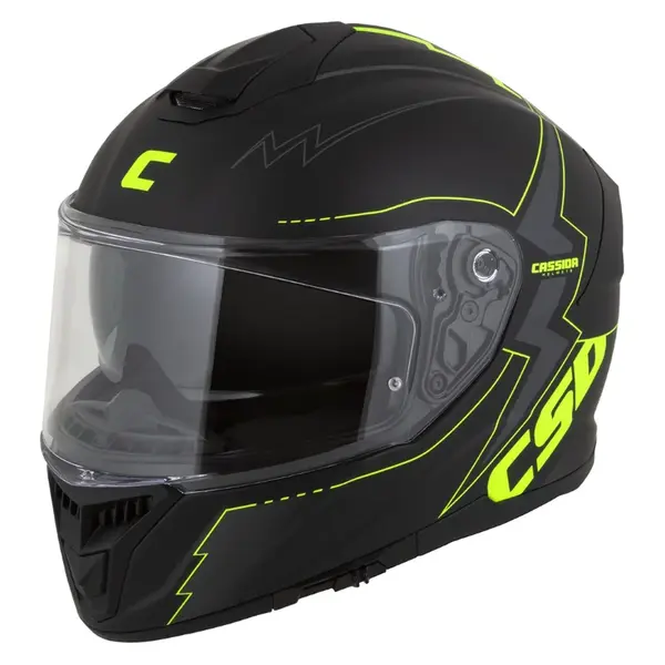 Moto přilba Cassida Integral GT 2.1 Flash černá matná/žlutá fluo/tmavě šedá 3XL (65-66)