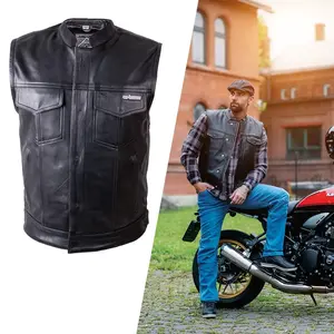 Kožená moto vesta W-TEC Delasola černá 6XL