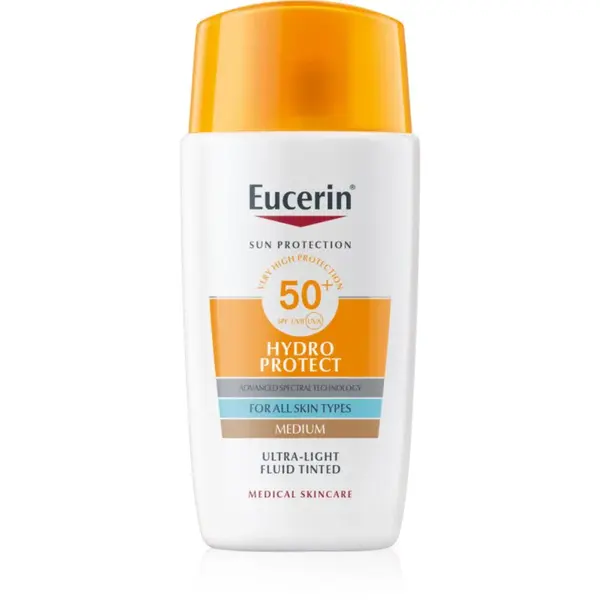 Eucerin Sun Hydro Protect tónovací opaľovací fluid SPF 50+ odtieň Medium 50 ml