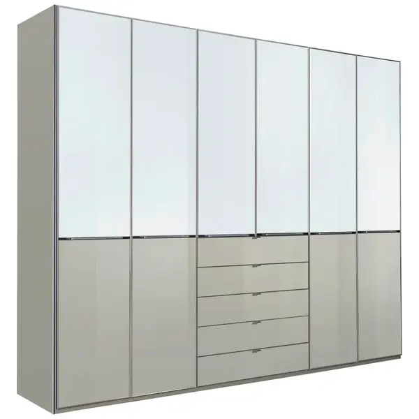 Novel ŠATNÍ SKŘÍŇ S OTOČNÝMI DVEŘMI, šedá, bílá, 300/236/58 cm