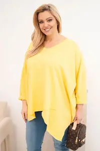 Dámská plus size halenka s asymetrickým lemem