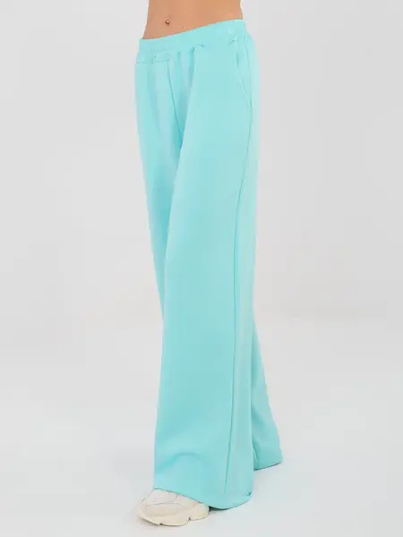 Mintové kalhoty s volným střihem