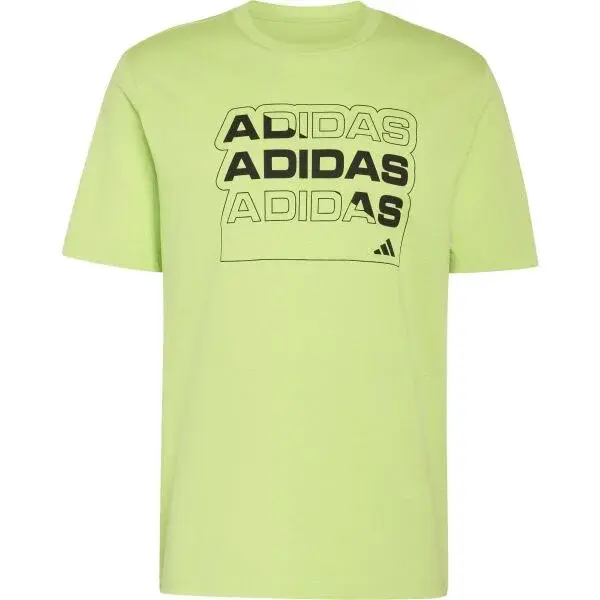 adidas MULTI LINEAR TEE M Pánské triko, světle zelená, velikost XXXL
