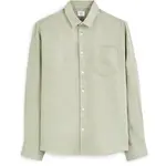 CELIO DAFLIX Pánska ľanová košeľa, svetlo zelená, veľkosť