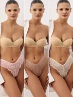 Trendyol Tangá  slonová kosť / svetlohnedá / ružová