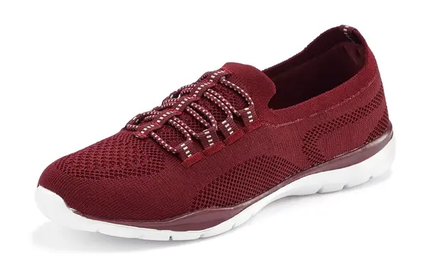 LASCANA Slip-on obuv  bordová / biela