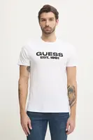 Bavlněné tričko Guess bílá barva, s aplikací, M5RI50 K9RM1