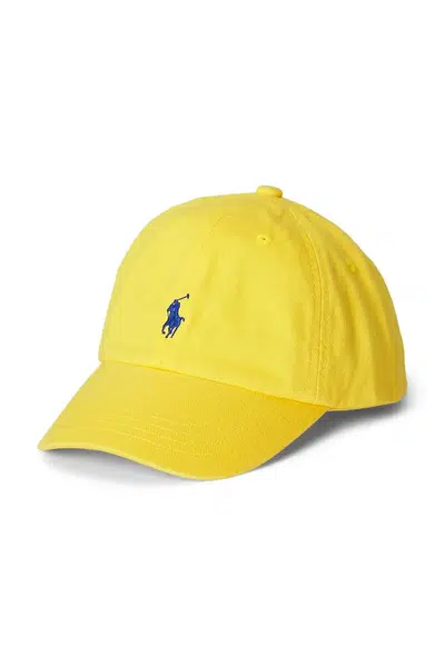 Dětská bavlněná kšiltovka Polo Ralph Lauren žlutá barva, 322785653062
