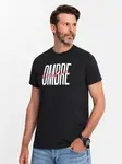 Ombre Men's cotton t-shirt with double logo - black