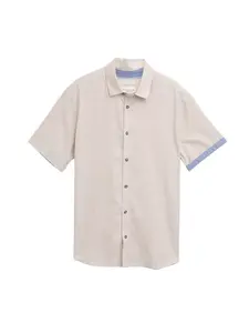 TOM TAILOR Košeľa  piesková / svetlomodrá