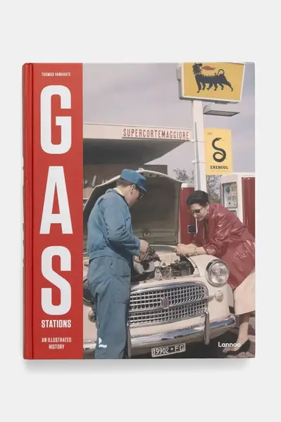 Knížka home & lifestyle Gas Stations by Thomas Vanhaute, English červená barva