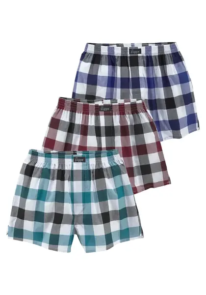 LE JOGGER Boxerky  tyrkysová / kráľovská modrá / vínovo červená / biela