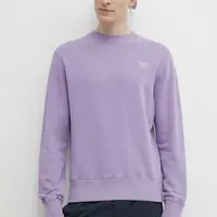 Bavlněná mikina Superdry pánská, fialová barva, hladká