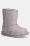 Dětské semišové sněhule UGG CLASSIC II SHIMMER SKY