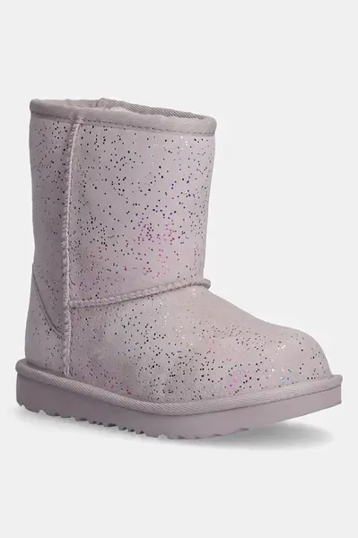Dětské semišové sněhule UGG CLASSIC II SHIMMER SKY