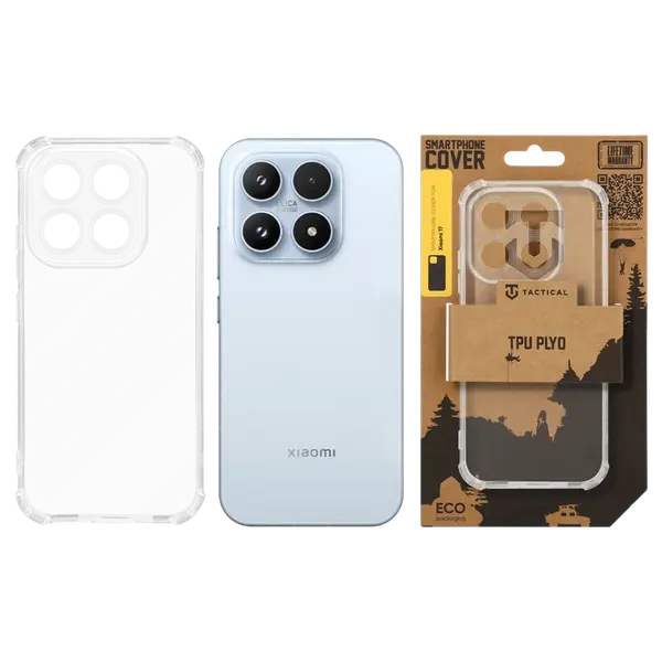 Zadní kryt Tactical TPU Plyo pro Xiaomi 17, transparentní