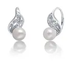 JwL Luxury Pearls Pôvabné strieborné náušnice s pravou bielou perlou JL0706