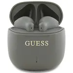 Bezdrátová sluchátka do uší Guess Printed Classic Logo šedá barva