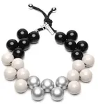 Ballsmania Originálne náhrdelník C206MSEAS-028 Nero-Tortora-Silver Metal