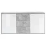 ŠIROKÁ KOMODA, šedá, bílá, 180/87/37 cm