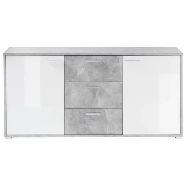 ŠIROKÁ KOMODA, šedá, bílá, 180/87/37 cm