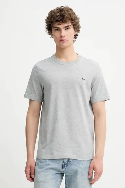 Bavlněné tričko PS Paul Smith pánské, šedá barva, M2R.011R.KZEBRA