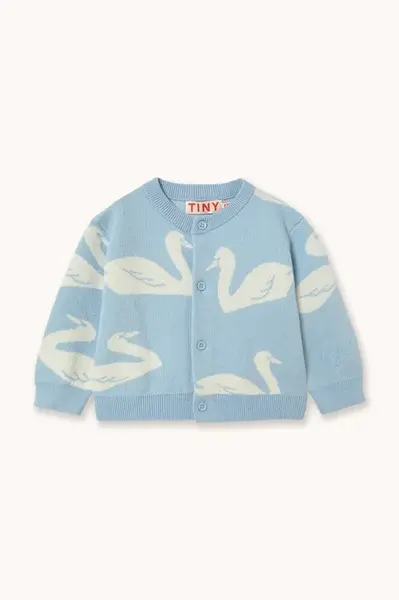 Detský bavlnený kardigan Tinycottons BIG SWANS BABY CARDIGAN