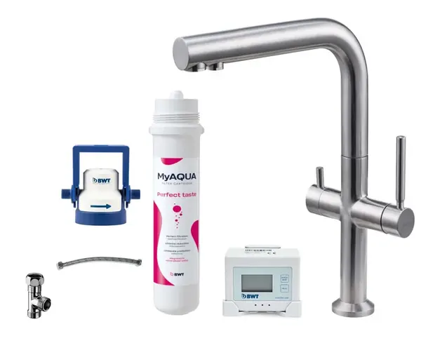 kielle Wimeo - Dřezová baterie včetně filtrace, broušená nerez 10525SFI185