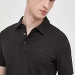 Bavlněné polo tričko BOSS černá barva, hladký, 50471335